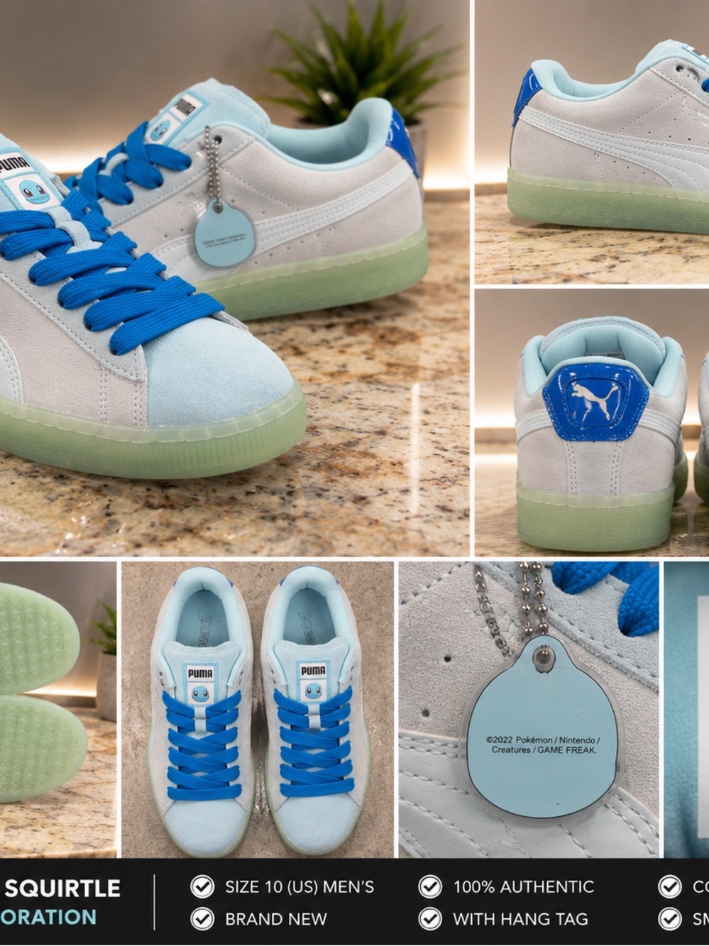 Puma Squirtle Edition Sneakers in Light Blue, White & Bright Blue